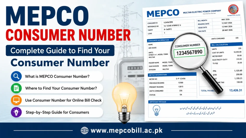 How to check Mepco Bill consumer number online