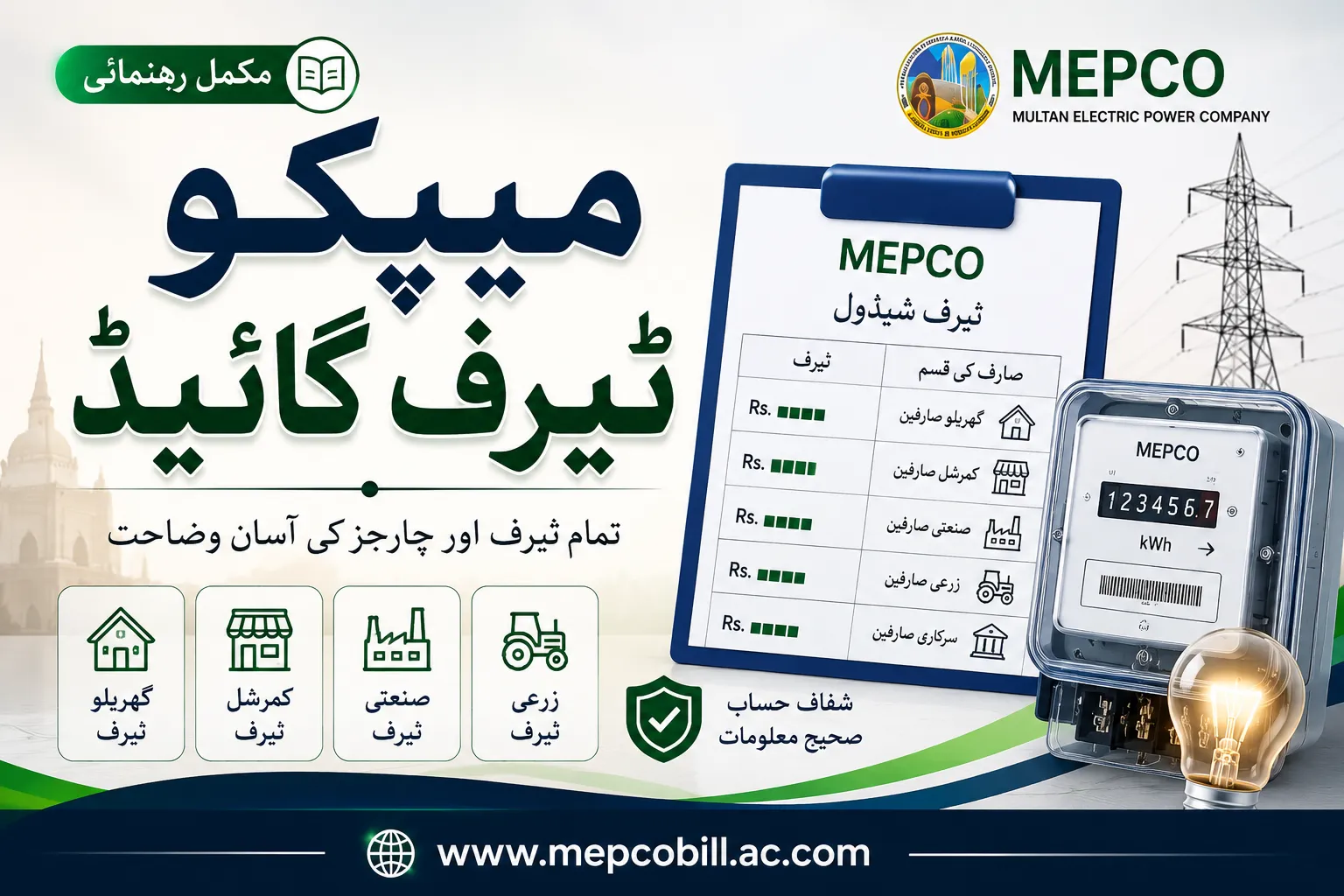MEPCO Tarrif guide to understand how it works